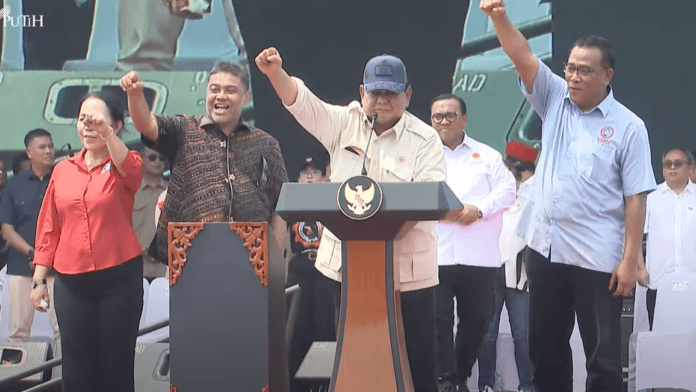 Presiden Prabowo pada Peringatan Hari Buruh Internasional (1 Mei 2025) (Dok. Tangkapan layar YouTube Setpres RI)